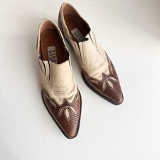 Botas vintage Nine West couro ocidental dois tons 9 comprar usado  Enviando para Brazil