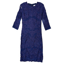Vestido feminino JS COLLECTIONS Soutache fita texturizada renda manga transparente 3/4 XS*, usado comprar usado  Enviando para Brazil