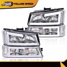 Ajuste para faróis Chevrolet Silverado 1500 2500HD 3500 2003-2006 + luz de para-choque comprar usado  Enviando para Brazil