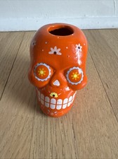 Suculentas florais Dia dos Mortos pequenas laranja caveira Halloween comprar usado  Enviando para Brazil