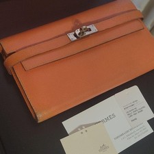 HERMES AUTÊNTICO Kelly Carteira Longa Potiron Laranja K selo Usado com Caixa, Cartão comprar usado  Enviando para Brazil