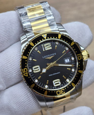 Longines HydroConquest 41mm QTZ SS RELÓGIO MASCULINO mostrador preto L3.740.3.56.7 comprar usado  Enviando para Brazil