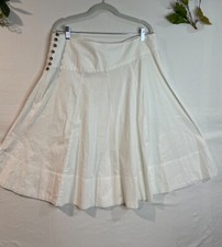 Saia Free People de madeira botão lateral comprimento do joelho algodão branco - GG comprar usado  Enviando para Brazil