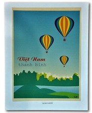 Cartaz Vietnã arte propaganda balão de ar quente festival para celebrar a paz mundial comprar usado  Enviando para Brazil