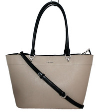 Bolsa tote de ombro conversível CALVIN KLEIN cáqui bege couro sintético bolsa de armazenamento comprar usado  Enviando para Brazil