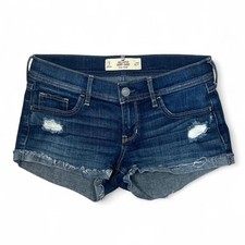 Bermuda jeans vintage Y2K Hollister micro mini cintura baixa algemada feminina 5/W27 comprar usado  Enviando para Brazil