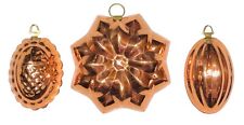 Conjunto vintage de 3 mini moldes decorativos de parede para sobremesa/bolo de cobre e latão comprar usado  Enviando para Brazil