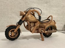 Estatueta de motocicleta de madeira feita à mão helicóptero de madeira modelo Harley Decor motociclista 11x6”H, usado comprar usado  Enviando para Brazil
