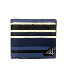 Bolsa carteira dobrável couro saffiano listra placa logotipo PRADA multicolorida/7BH1605, usado comprar usado  Enviando para Brazil
