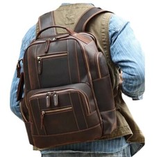 Mochila de couro retrô premium viagem trabalho escola bolsa masculina de couro vintage comprar usado  Enviando para Brazil