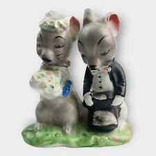 Estatueta de porcelana vintage Pioneer MDSE Co. ratos decoração de bolo de casamento antropomórfica, usado comprar usado  Enviando para Brazil