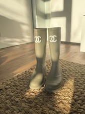 Khaki chanel wellies for sale  LONDON