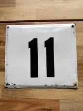 GRANDE PLACA DE PLACA DE METAL VINTAGE ESMALTADA CASA NÚMERO “11” comprar usado  Enviando para Brazil