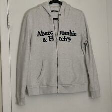 Moletom com capuz Abercrombie & Fitch feminino grande levantado Varsity carta Sherpa zíper Y2K Prep comprar usado  Enviando para Brazil