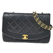 Bolsa de ombro CHANEL CC logotipo Diana Matelasse 25 corrente couro preto GHW 629RF597 comprar usado  Enviando para Brazil