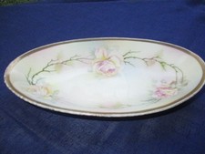 ANTIGA TIGELA DE PRATO OVAL DE PORCELANA ALEMANHA PÉTALA ROSA ROSAS BEIJADAS comprar usado  Enviando para Brazil