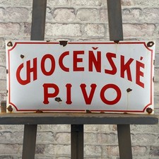 Placa de esmalte CHOCEŇSKÉ PIVO 19,7x9,8" (50x25cm) exclusiva parede de cerveja de aparência antiga... comprar usado  Enviando para Brazil