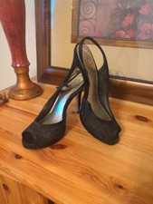 Salto Adrianna Papell preto strass 7M, usado comprar usado  Enviando para Brazil