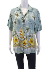 Camisa havaiana feminina Riley com colarinho frontal floral azul vários tamanhos únicos comprar usado  Enviando para Brazil