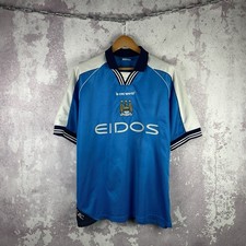 Camisa de futebol Le Coq Sportif Manchester City 2000-01 casa tamanho 46 comprar usado Camisa de futebol Le Coq Sportif Manchester City 2000-01 casa tamanho 46 comprar usado  Enviando para Brazil