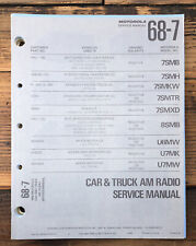 Usado, Motorola 1968 carro estéreo 7SMB 7SMTR 8SMB U7MW U6MW 7SMXD manual de serviço *origem* comprar usado  Enviando para Brazil