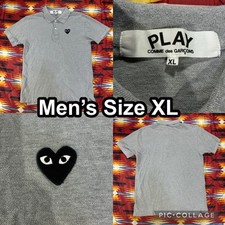 Usado, Camisa polo PLAY CDG Comme Des Garcons masculina GG serve grande manga curta cinza comprar usado  Enviando para Brazil