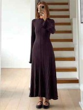 Vestido maxi solto de malha moda com cadarço cintura alta manga comprida vestido de festa comprar usado  Enviando para Brazil