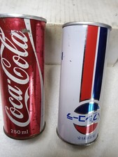 Pepsi & Coca-Cola Japão 1960 aço 250ml latas puxar aba publicidade refrigerante 2 peças comprar usado  Enviando para Brazil