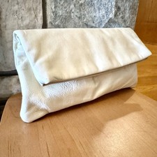Bolsa de mão vintage de couro genuíno bolsa de mão envelope marfim comprar usado  Enviando para Brazil