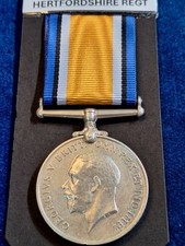 MEDALHA DE GUERRA BRITÂNICA 1ª Guerra Mundial 2081 SJT W E REGIMENTO CINZA DE HERTFORDSHIRE  comprar usado  Enviando para Brazil