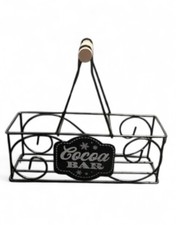 Barra de cacau cesta de metal preto 9x3x8 cabo de madeira decoração organizador chocolate quente comprar usado  Enviando para Brazil