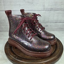 Botas de combate plataforma com cadarço Melissa Coturno glitter borgonha geléia tamanho 5 comprar usado  Enviando para Brazil