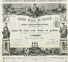 CRÉDITO RURAL DA FRANÇA certificado de estoque 1875..BELEZA ANTIGA comprar usado  Enviando para Brazil