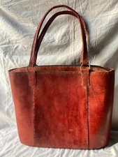 Bolsa de ombro feminina 16" aparência vintage couro genuíno duro bolsa feita à mão comprar usado  Enviando para Brazil