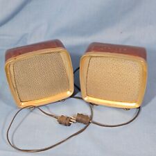 2 alto-falantes Philco Atomic Space Age antigos do final dos anos 50 rádio TV reparo esterofônico comprar usado  Enviando para Brazil
