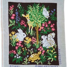 Vintage woodland crewel for sale  Challis