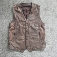 Vintage leather gilet for sale  NEWCASTLE