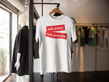 Não comer Pussy Camiseta Animais Vegan Vegetariano Cool hipster comprar usado  Enviando para Brazil