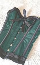 Burlesque corset green for sale  TWICKENHAM