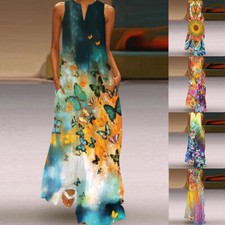 Colete Plus Size Festa Maxi Vestido Regata Praia Vestido de Verão Estampado Férias Verão 5XL ∂ comprar usado  Enviando para Brazil