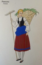 Cartolina meschini pochoir usato  Firenze
