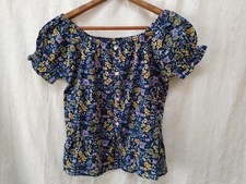 Usado, Blusa feminina floral tamanho 10/12 LG infantil lugar camponesa azul Cottagecore comprar usado  Enviando para Brazil