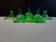 Conjunto de penteadeira de vidro urânio Art Deco. comprar usado  Enviando para Brazil
