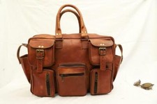 Bolsa de couro genuíno viagem masculina fim de semana bagagem de viagem/laptop/mala para pernoite comprar usado  Enviando para Brazil