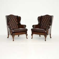 Pair antique leather for sale  LONDON