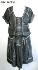 ONE STEP - Vestido Original Efecto Corbata & Dye Gris Lino & Algodón Verde Talla comprar usado  Enviando para Brazil