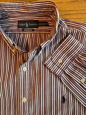 Camisa social masculina polo Ralph Lauren manga longa azul pônei ajuste personalizado tamanho XL comprar usado  Enviando para Brazil