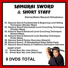 SAMURAI SWORD 9 DVDS eishin ryu iaido shoden waza kata and short staff, usado comprar usado  Enviando para Brazil