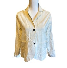 Jaqueta blazer de algodão feminina Runaway Bicycle S branca tear à mão boutique comprar usado  Enviando para Brazil
