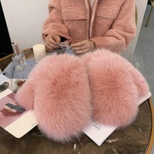 Guantes de piel de zorro reales para mujer damas con cadena invierno muñeca cálida guantes regalo de Navidad segunda mano  Embacar hacia Mexico